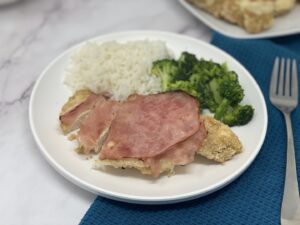 freezer friendly Unstuffed Chicken Cordon Bleu recipe