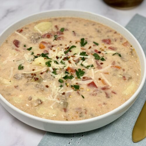 freezer friendly sausage gnocchi soup recipe
