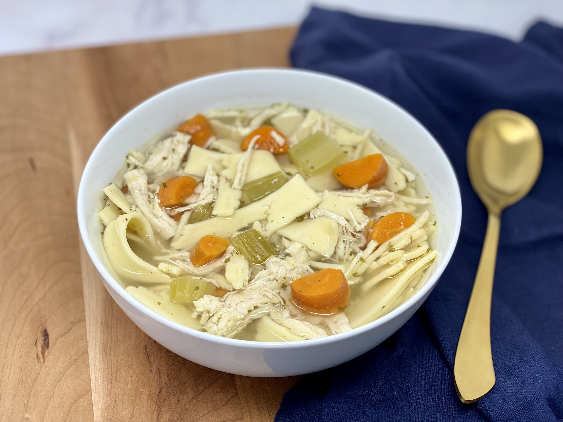 Freezer friendly chicken noodle soup - slow cooker, pressure cooker