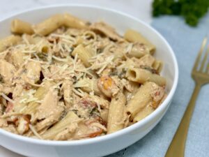 Freezer Meal Recipe: Tuscan Chicken Pasta