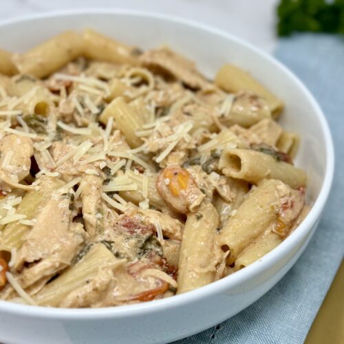 Freezer Meal Recipe: Tuscan Chicken Pasta
