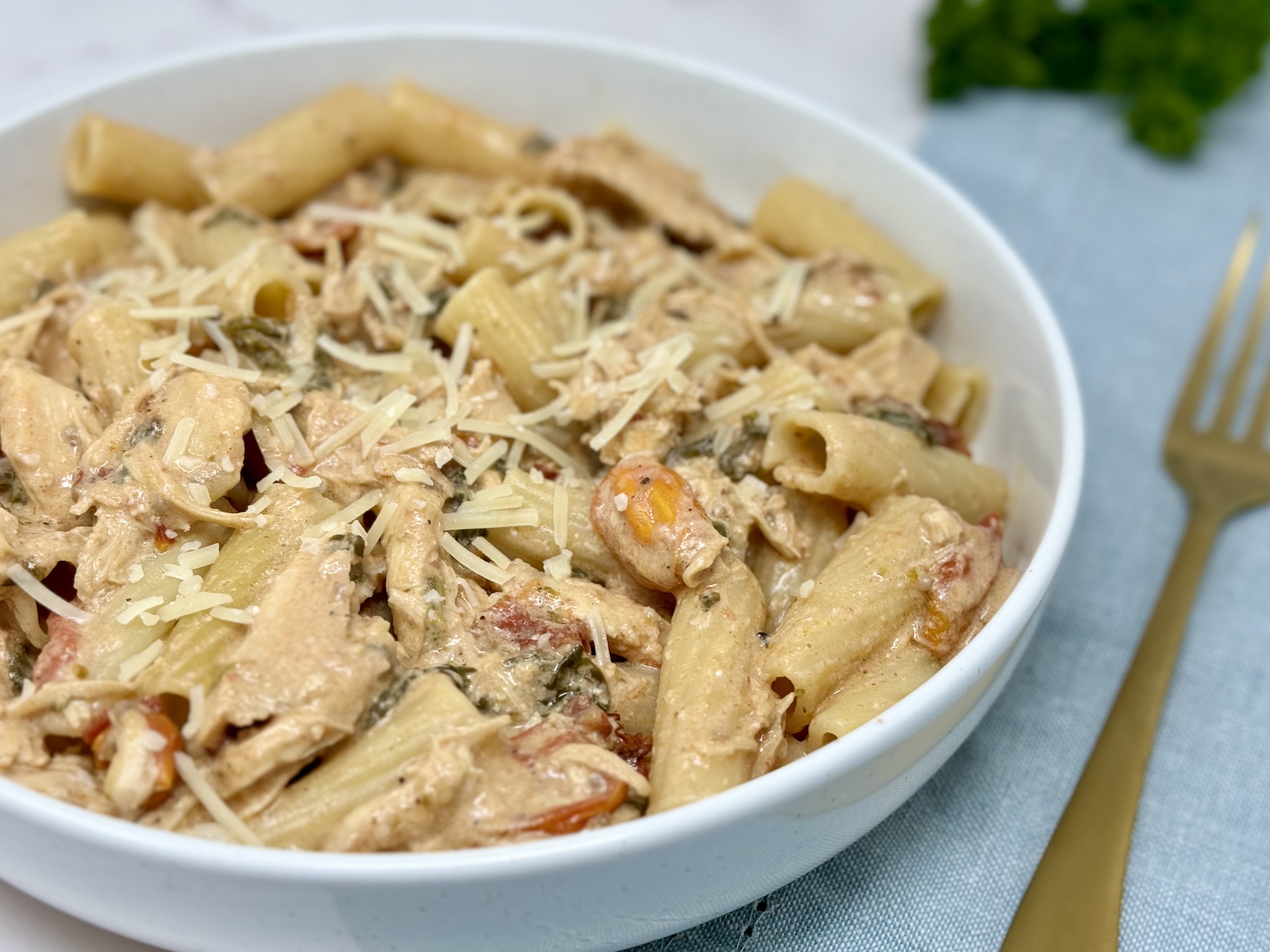 Freezer Meal Recipe: Tuscan Chicken Pasta