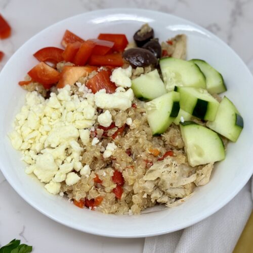 Freezer Friendly Greek Chicken Quinoa Bowl