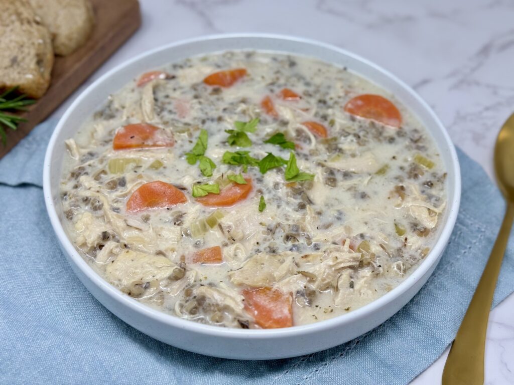 Freezer Friendly Creamy Chicken and Wild Rice Soup